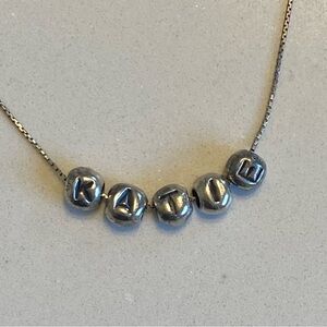 Silver Letter Bead Necklace